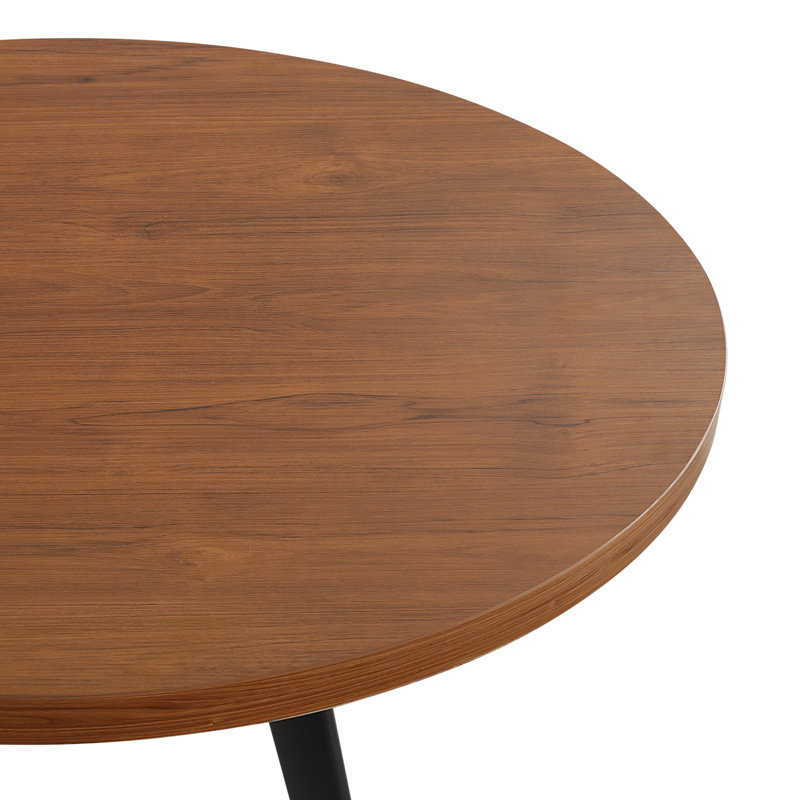 Jakyren 31.5'' Wood Round Dining Table, Walnut, 29.5"H x 31.5"L x 31.5"W
