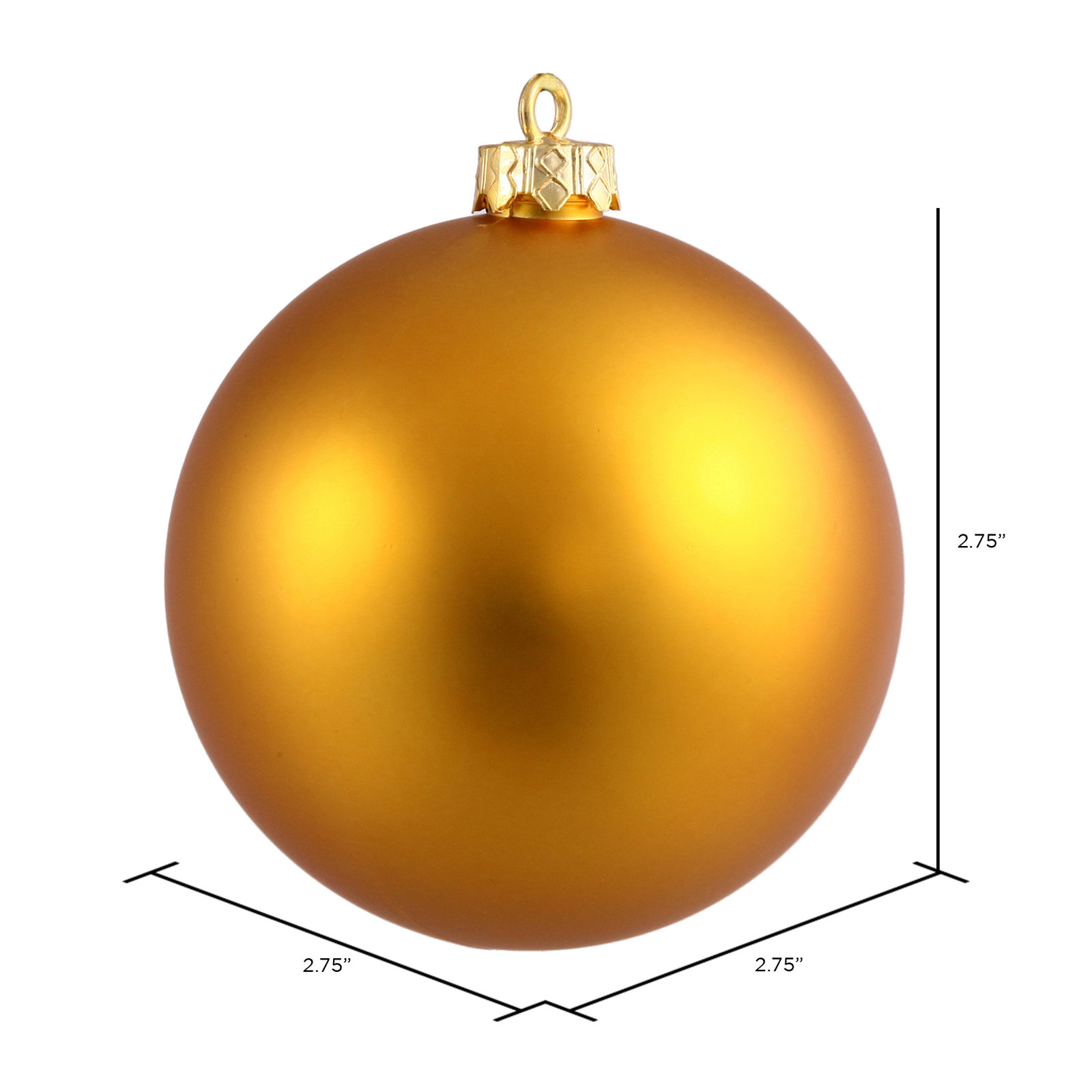 The Holiday Aisle® 3" Shatterproof Bauble, 2.75" H x 2.75" W x 2.75" D, Antique Gold