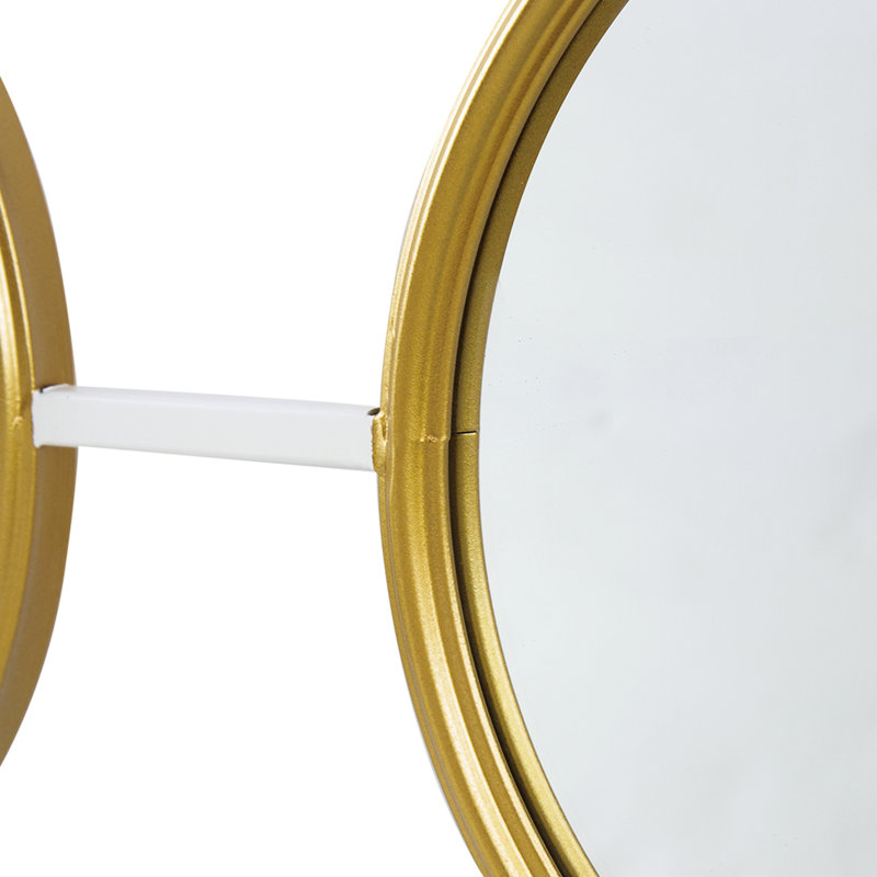 Décoration murale trois miroirs - blanc doré, flair moderne, 15,7 x 43,3 pouces