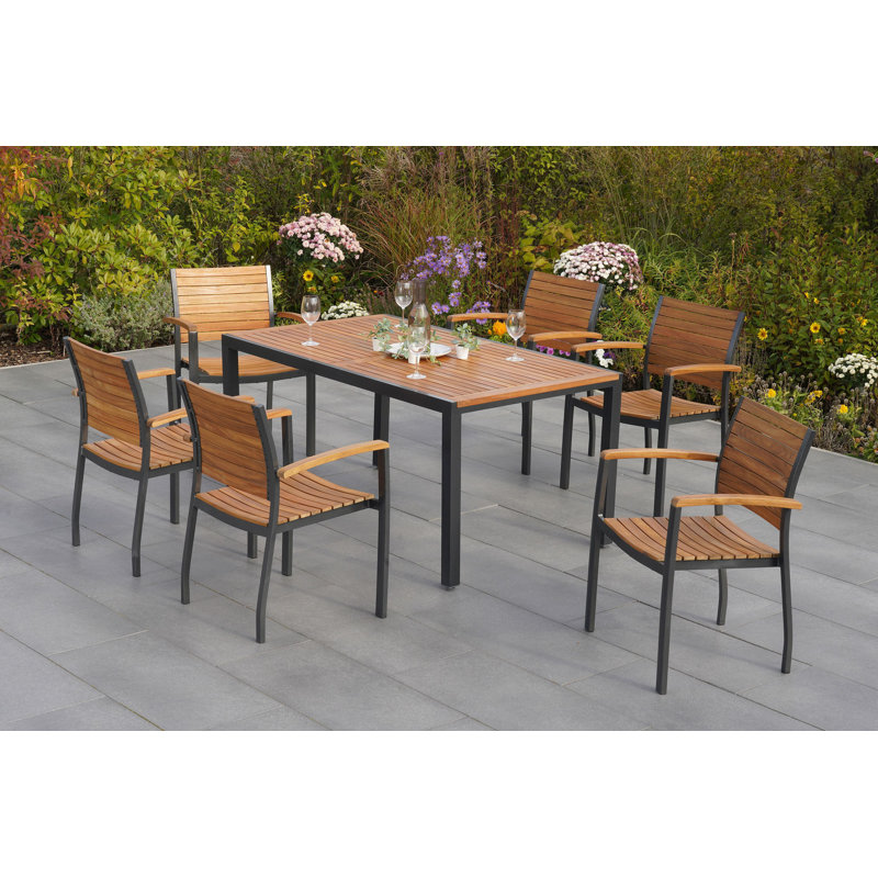 Barile 6 - Person Patio Dining Set with Rectangular Table