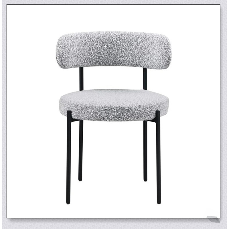 Ensemble de 2 chaises de salle à manger rembourrées en tissu Contemporary avec structure en métal durable pour un confort et un style modernes