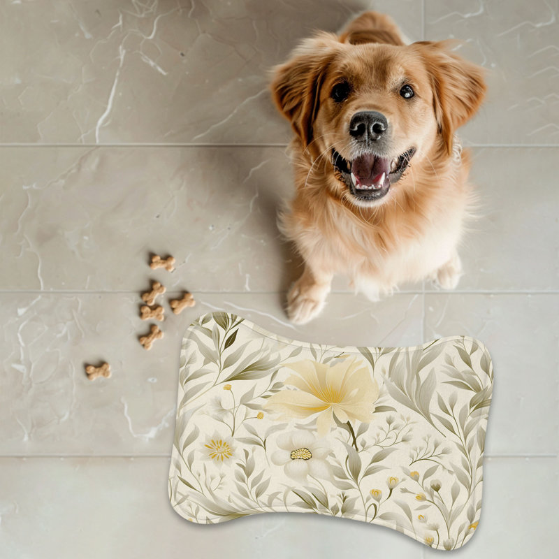 Beige verts - 1 tapis d'alimentation en os