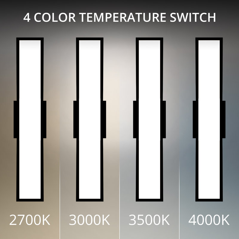 Jordan 4000K Dimmable LED Outdoor Wall Light With Color Temperature Switch from 2700K/3000K/3500K/4000K, Weather Resistant Powder Coated Finish