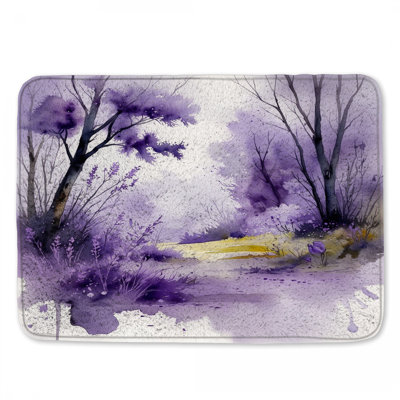 Tapis de bain aquarelle mauve
