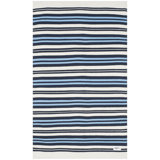 Racing Point Hand Knotted Striped Area Rug in Terry White/French Blue