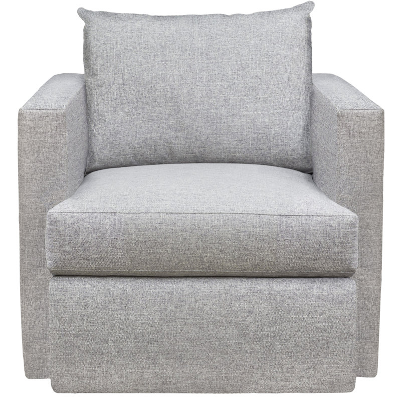 Emory 33.5" Gray Square-Arm Swivel Chair