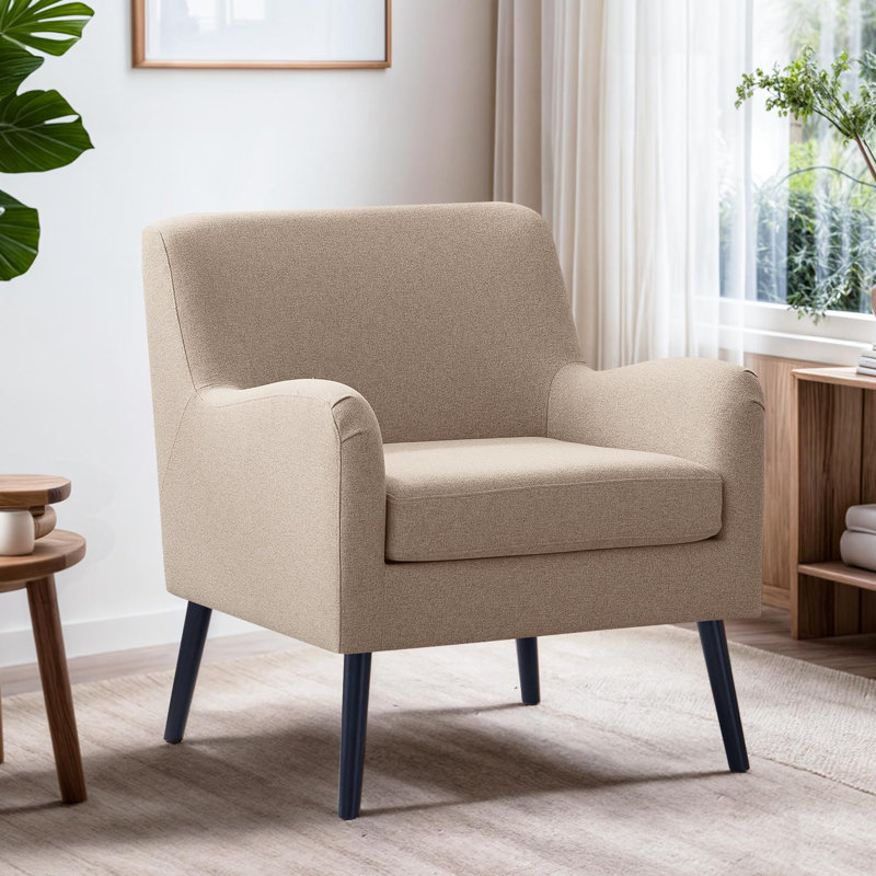 Edyce Upholstered Accent Chair, Brown Polyester