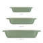 Ensemble de 3 moules en porcelaine en céramique de la collection de pots à vapeur, assiettes à cuisson antiadhésives pour four, plats de cuisson rectangulaires pour Lasagne, gâteaux et miches-106262698