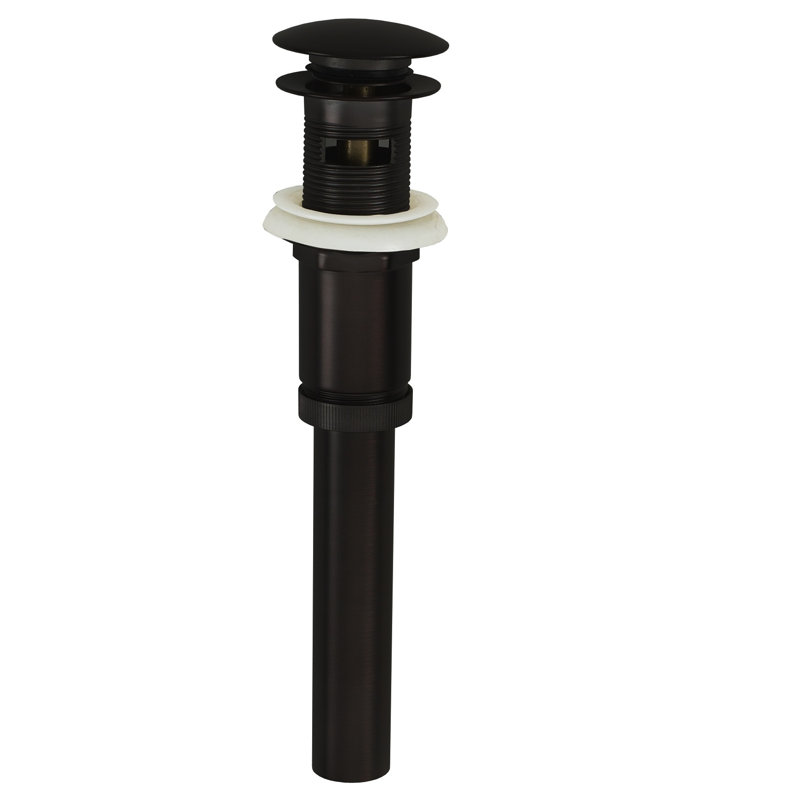 Ensemble de drain de salle de bain à poussoir avec trous de trop-plein Mushroom, Noir mat