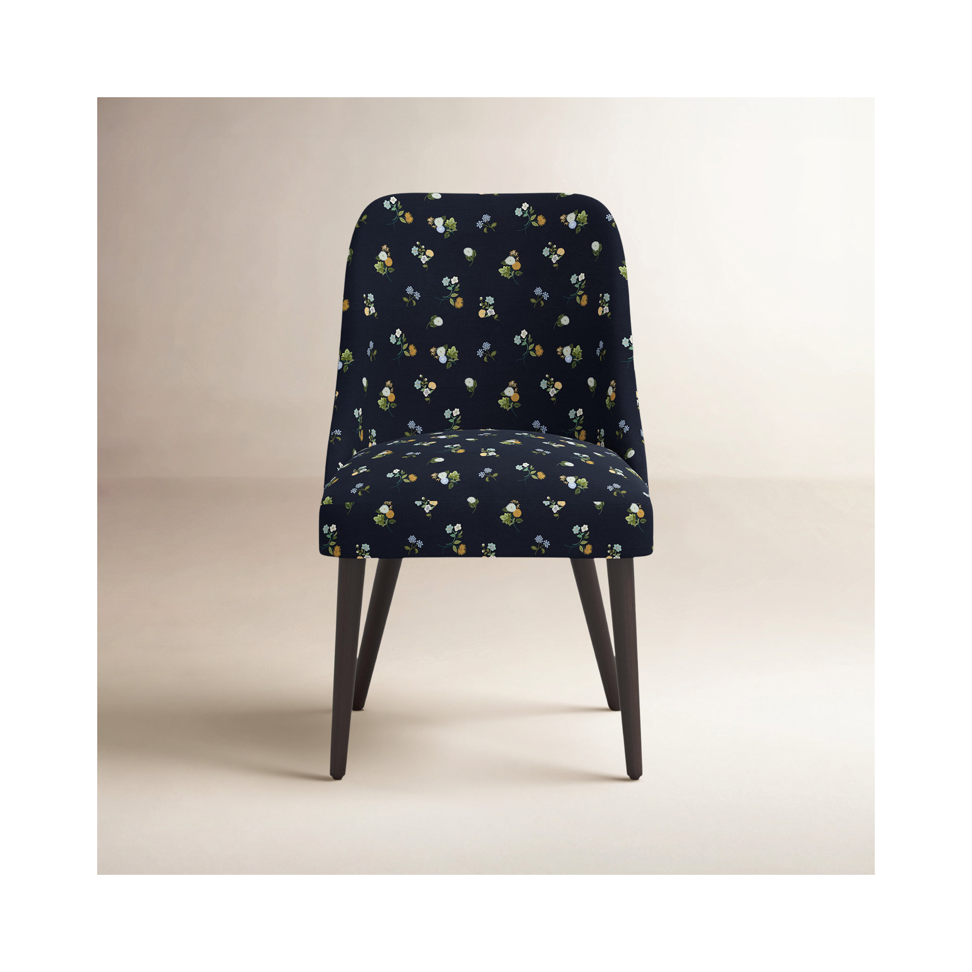 Rifle Paper Co. x Cloth & Company Clare Dining Chair, Ditsy Dahlia Navy