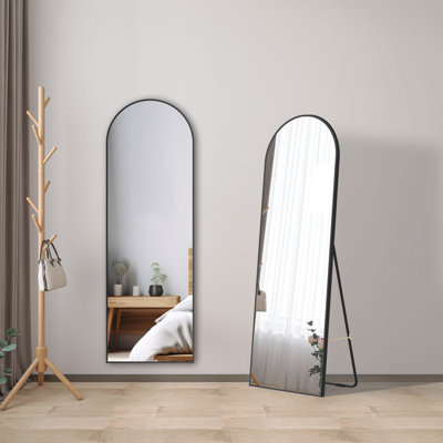 Abniel Aluminium Framed Freestanding Full Length Mirror in Black