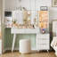 Bureau de coiffeuse éclairé en bois