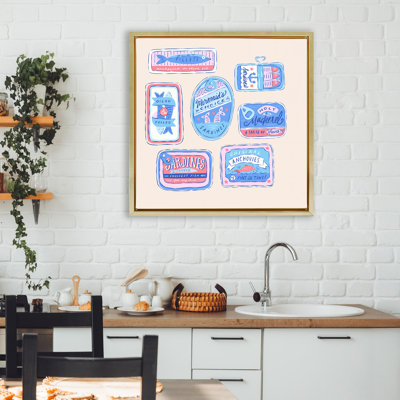 Various Canned Fish Seafood Floating Frame, design by Krissy Mast