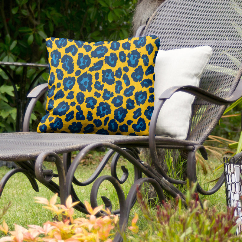 Housse et insert de coussin extérieur Fly, 18" x 18", Or / noir / bleu