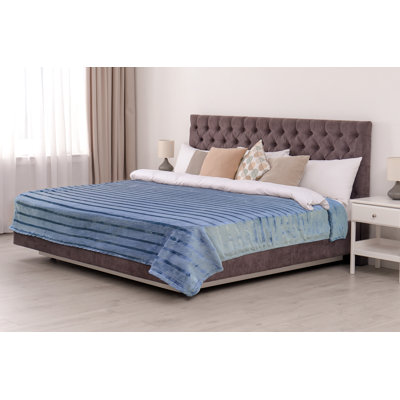 Jeté en cachemire moelleux, velours réversible rayé en molleton de luxe, très doux et confortable