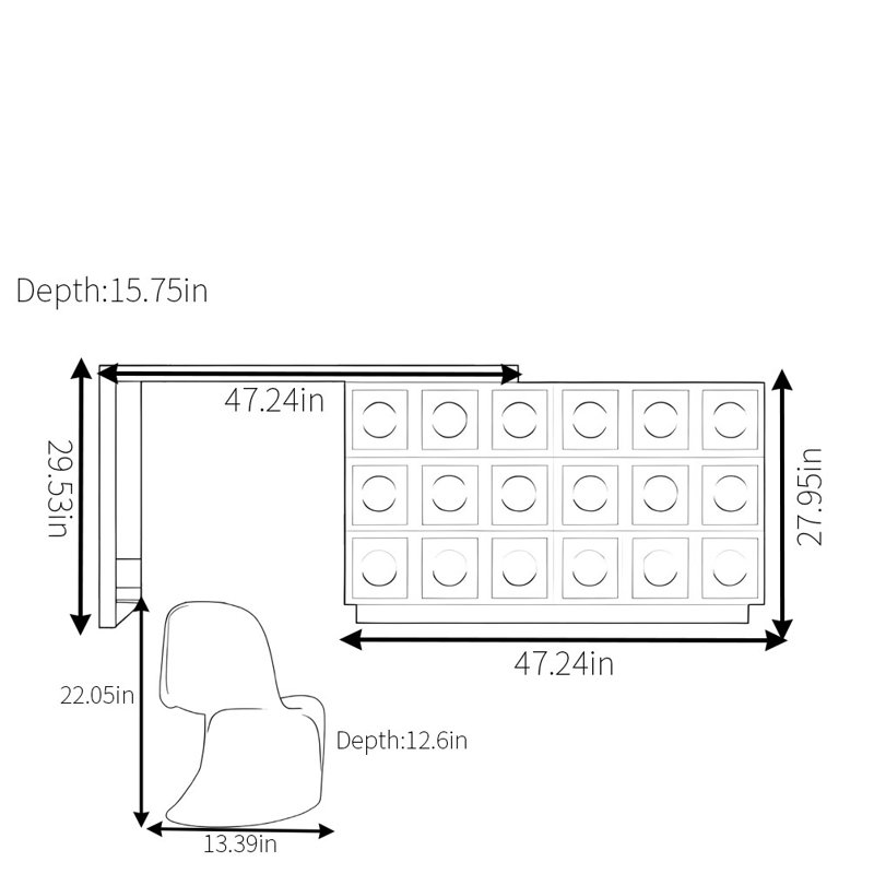 Commode moderne de qualité supérieure noire