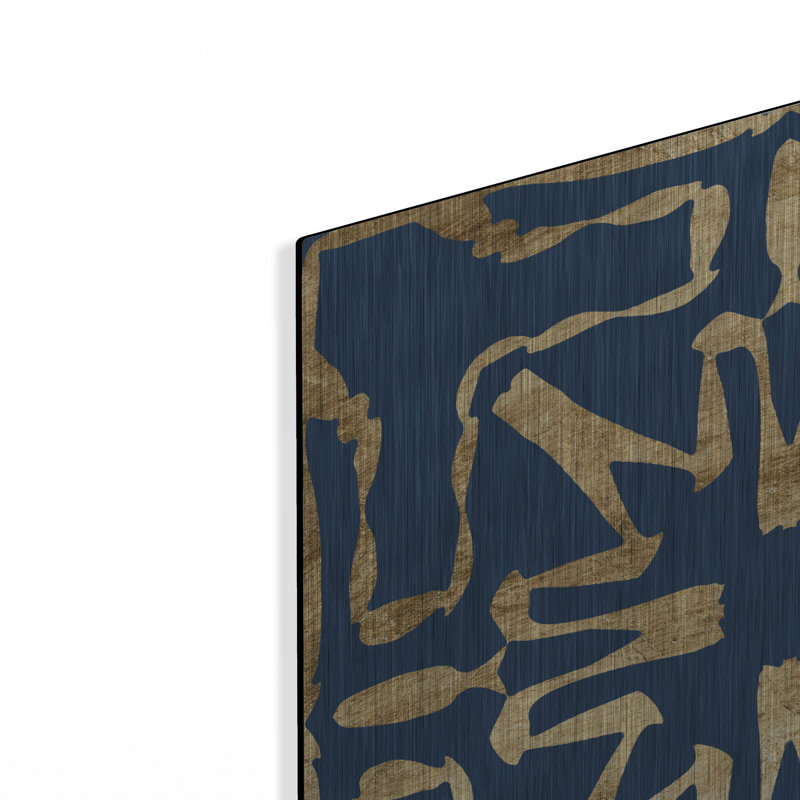  «Motif On Blue 7» par Alonzo Saunders, art mural en métal, 24 po x 24 po, H 24 po x l 24 po