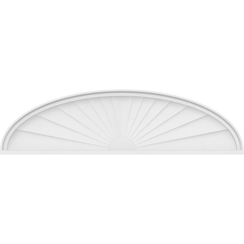 Fronton elliptique en PVC de qualité architecturale Sunburst, H 15 po x l 56 po x P 2 po