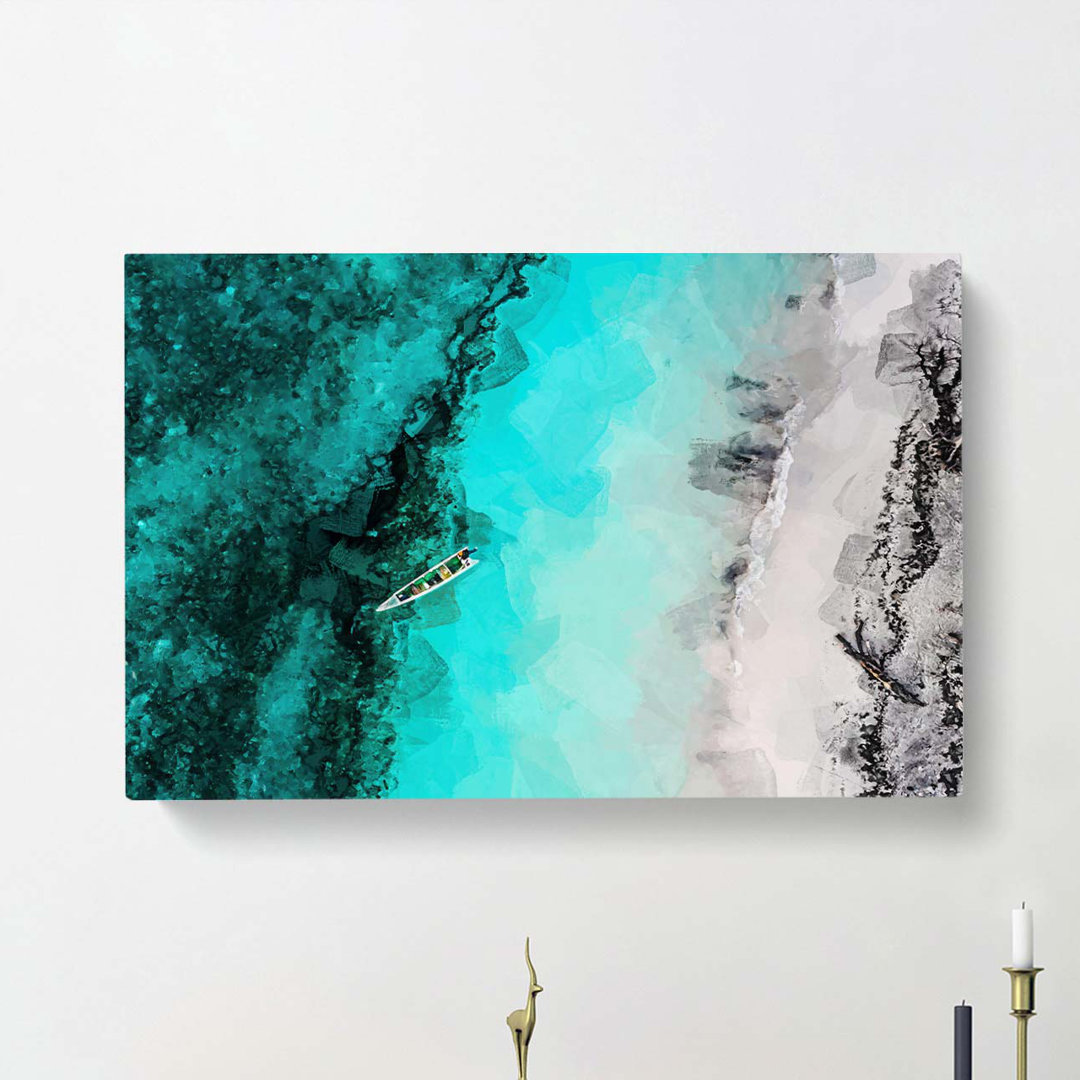 Above Atauro Island In Abstract - Wrapped Canvas