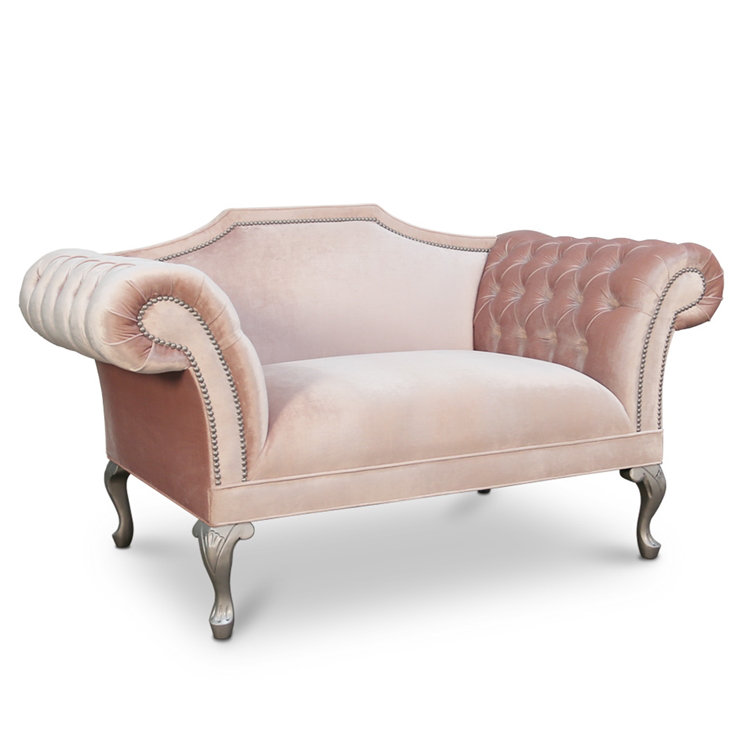 Rohan Velvet Loveseat, Blush Velvet 