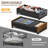 Under Bed Storage With Wheels, Under The Bed Storage Drawers With Remove Window, Extra Large Rolling Under Bed Storage Metal Drawer(Walnut Brown-2Pack)