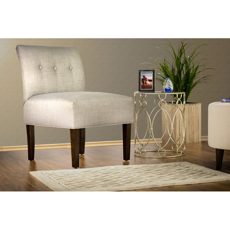 Brannan Upholstered Slipper Chair, Khaki