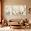 Plume abstraite, ensemble abstrait de 3 reproductions d'art sur toile-142527020