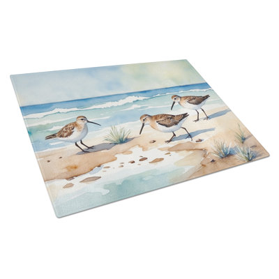 Sandpipers Hunting Glass Cutting Board