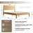 Tanira Full Size Mid-Century Solid Wood Platform Bed Frame, TAB-41-F, with Slatted Headboard, Honey Oak, No Box Spring Needed-1966354043-1966354036