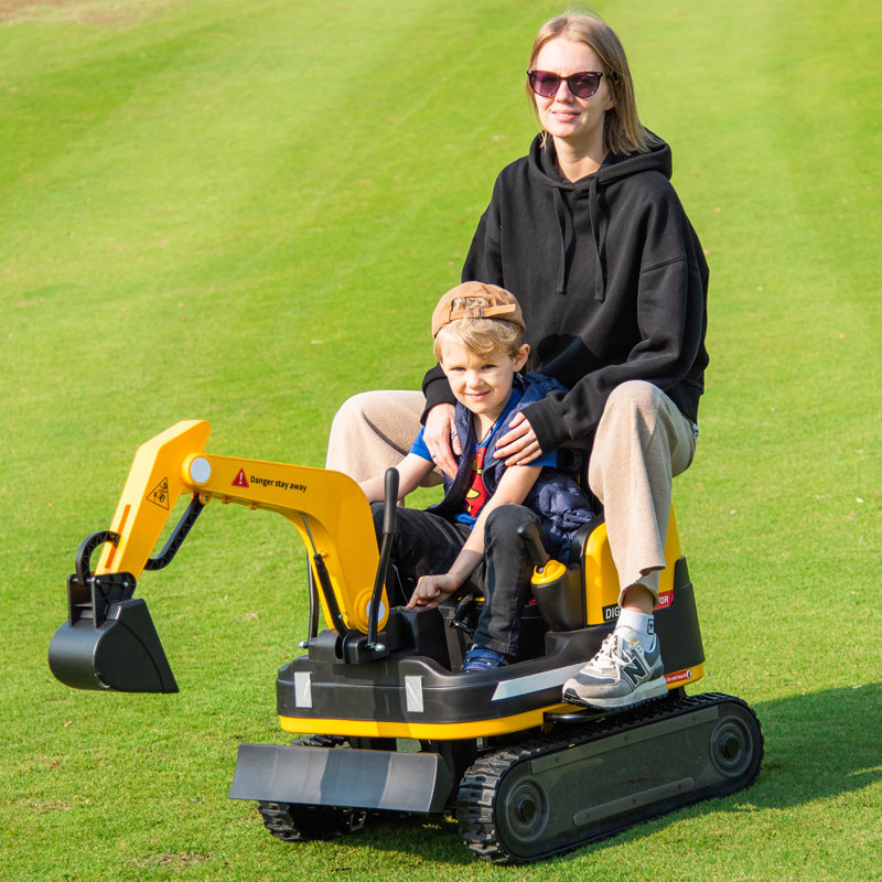 Joyldias 360 Degree Rotating Kid Excavator With W/track Design Wheels, 12v12ah Battery Powered Ride On Bulldozer For Kids