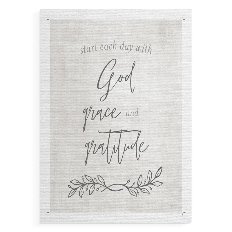 «God Grace and Gratitude», impression sur toile seulement - non encadrée, H 12 po x l 8 po