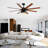 66 Inch Ceiling Fan With 6 Speed Wind 8 Dual Colors Blades Remote Control Reversible DC Motor With Light
