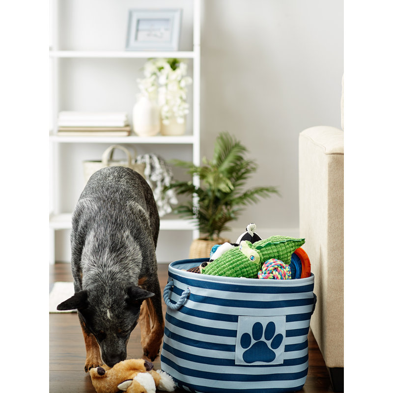 Bac en tissu pour animaux de compagnie, H 12 po x l 15 po x P 15 po, Bleu marine