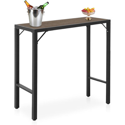 Outdoor Bar Table Patio Bar Height Table Bar Counter Pub Dining Table With Waterproof Top For Balcony  Garde  Yard Poolside
