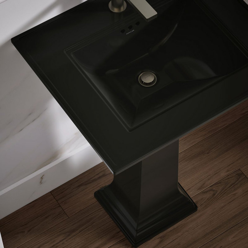 Memoirs® Stately 24" Console Bathroom Sink with Overflow, Black, Single