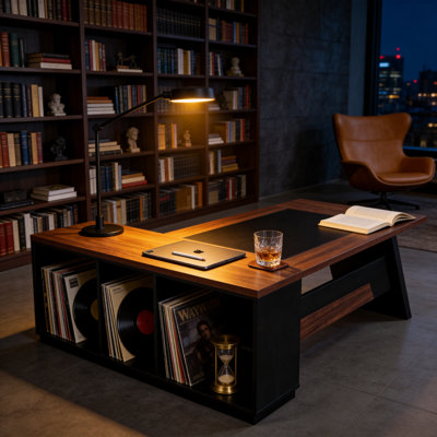 78.7" Modern L-Shaped Desk with Metal Frame