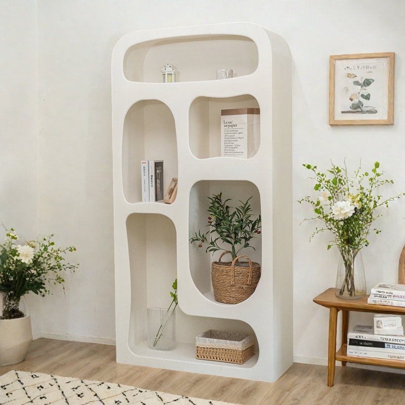 Simple Light Luxury Cream Style Display Cabinet