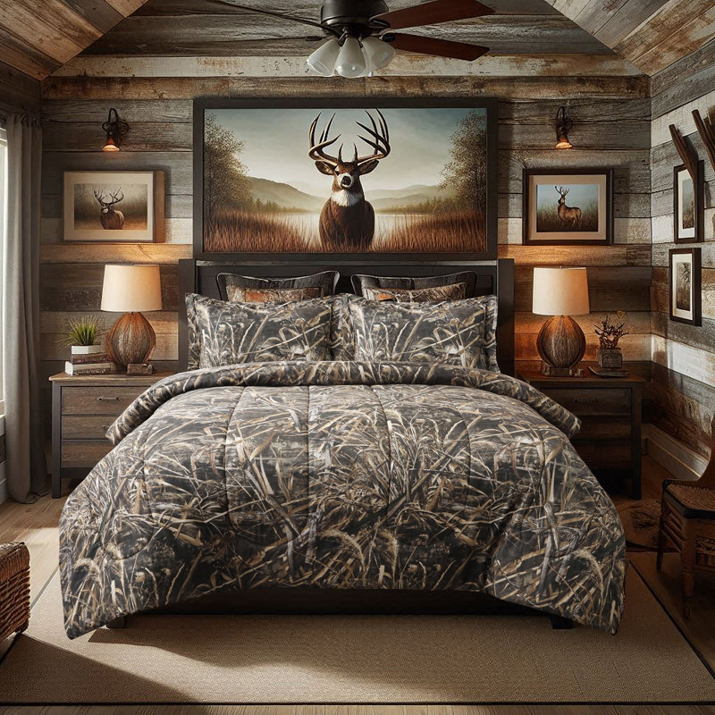 Ensemble d'édredon Realtree Max-5 Camo, tissu en microfibre de qualité supérieure, ensemble de literie camouflage, ensemble de literie forêt très douce pour la chasse et l'extérieur, lavable à la machine