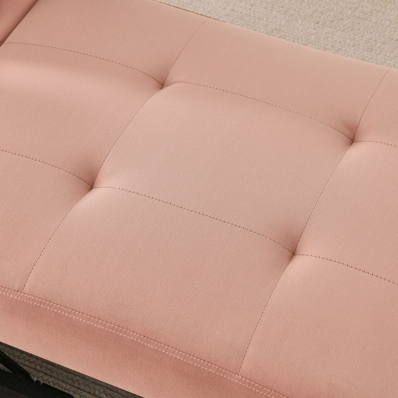 Convertible Sleeper Chair With Adjustable Backrest, Pink Linen