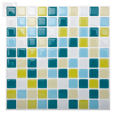 10'' W x 10'' L PVC Peel and Stick Mosaic Tile
