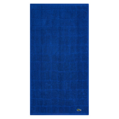 Lacoste Croc Scale Cotton Hand Towel, Low Linting & Highly Absorbent, Surf Blue