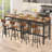 Lysle 5-Piece Industrial Bar Table Set with Metal Shelf, Dining Set, Counter Height Table & 4 Bar Stools-1249625602-1249625615-1249625600