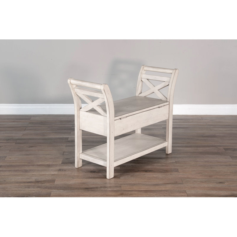 Afognak Storage Bench, White