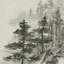 « sumi treetops », reproduction d’art sur toile tendue-20817103