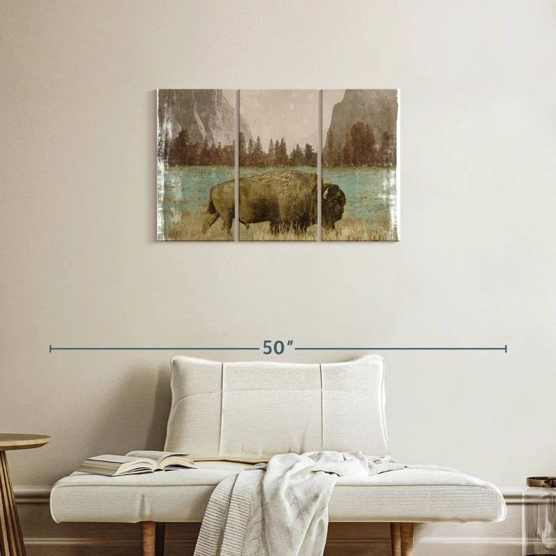 Bison In The Park, 20" H x 33" W