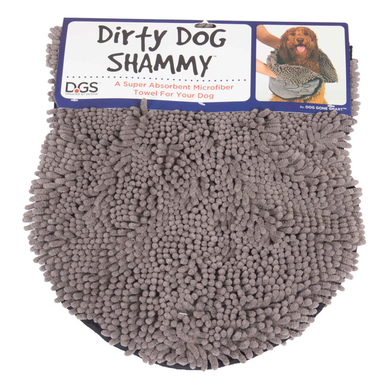 Serviette Shammy pour chien sale, gris