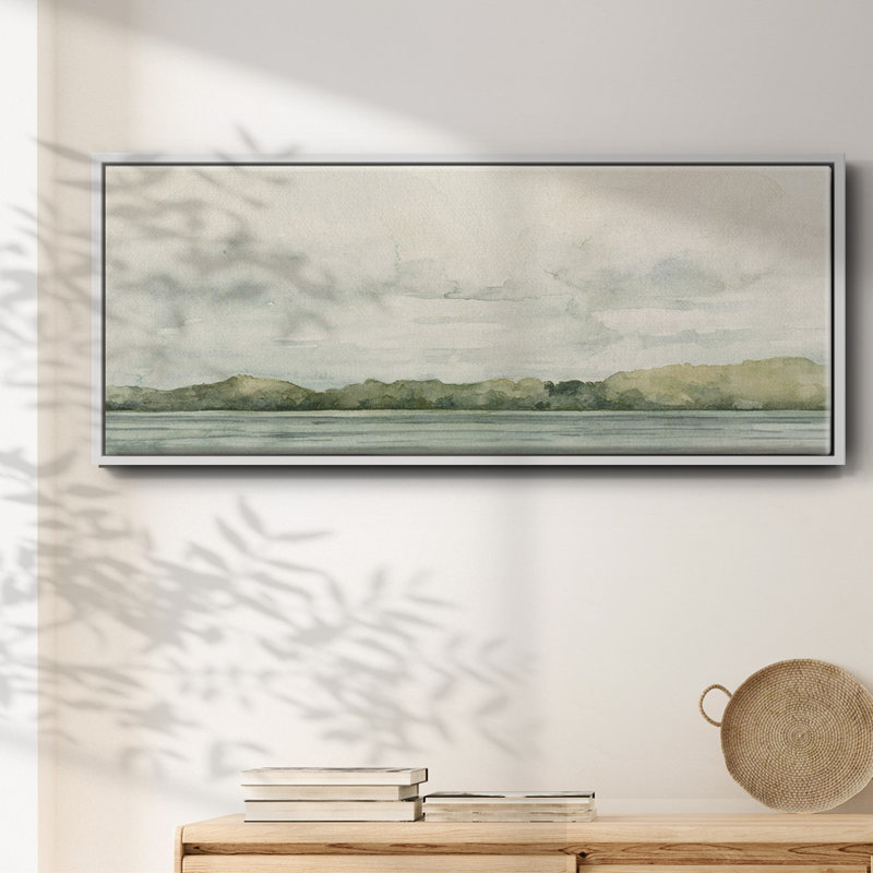 Riverside Views I - reproduction sur toile avec cadre flottant, H 12 po x l 30 po x P 1,5 po, Blanc