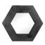 Miroir hexagonal brun foncé avec support en bois massif stable, couloir, 18,5 po x 18,5 po, 18,5 po x 18,5 po-1379087468
