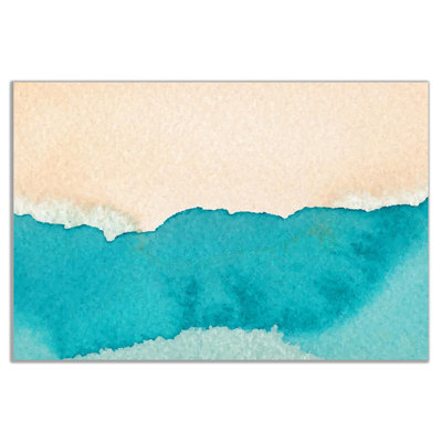 Abstract Beach Watercolour Canvas Wall Art Picture Print - Wrapped Canvas Print