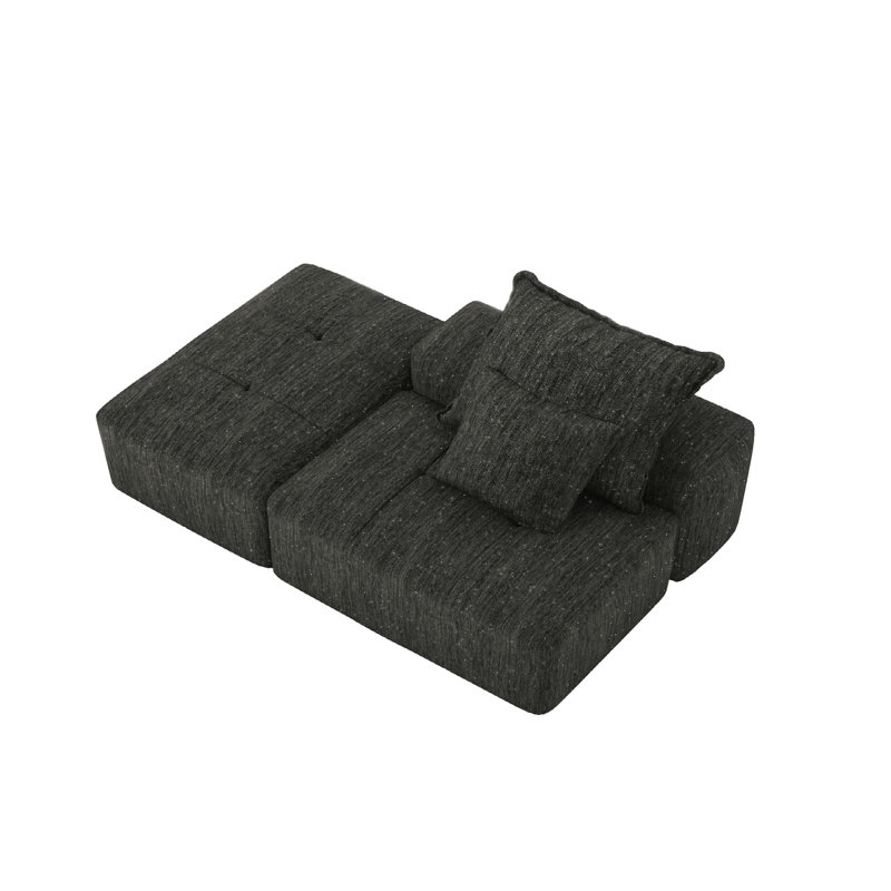 Upholstered Chaise Lounge, Black